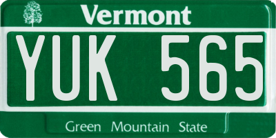 VT license plate YUK565