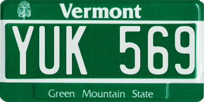 VT license plate YUK569