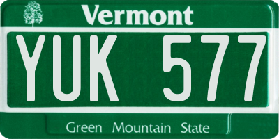 VT license plate YUK577