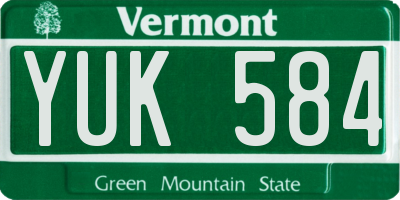 VT license plate YUK584