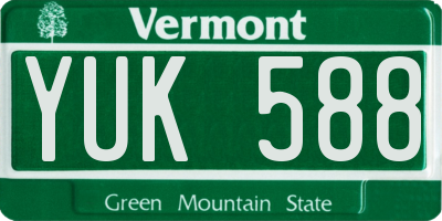 VT license plate YUK588