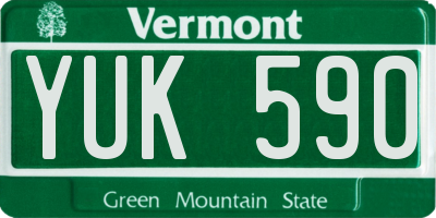 VT license plate YUK590