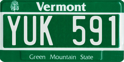 VT license plate YUK591