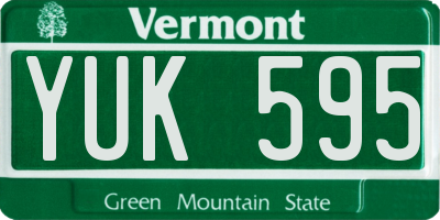 VT license plate YUK595