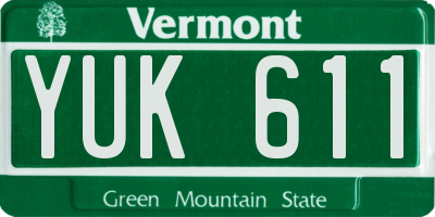 VT license plate YUK611