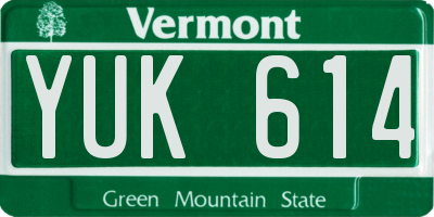 VT license plate YUK614
