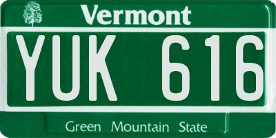 VT license plate YUK616