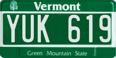 VT license plate YUK619