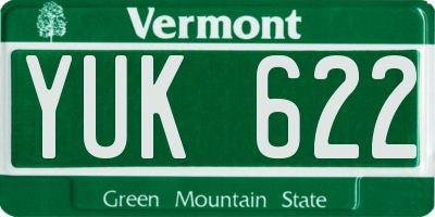 VT license plate YUK622