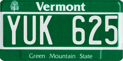 VT license plate YUK625