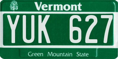 VT license plate YUK627