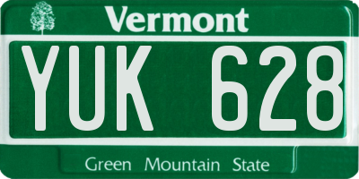 VT license plate YUK628