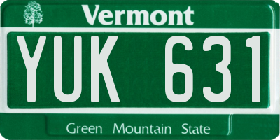 VT license plate YUK631