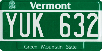 VT license plate YUK632