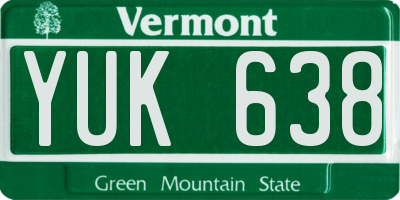 VT license plate YUK638