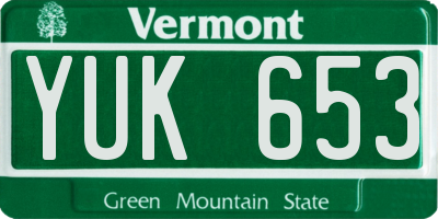 VT license plate YUK653
