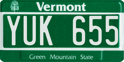 VT license plate YUK655