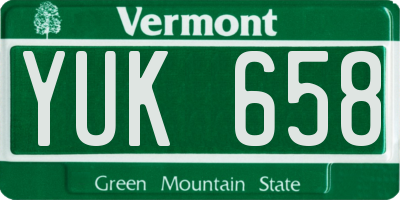 VT license plate YUK658