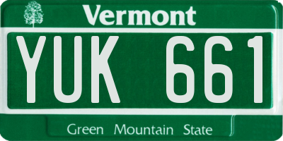 VT license plate YUK661