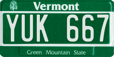 VT license plate YUK667