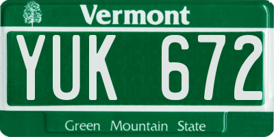 VT license plate YUK672