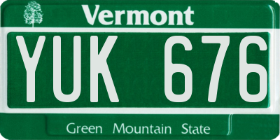 VT license plate YUK676