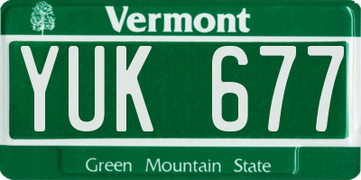 VT license plate YUK677