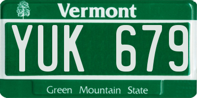 VT license plate YUK679