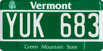 VT license plate YUK683