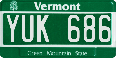 VT license plate YUK686