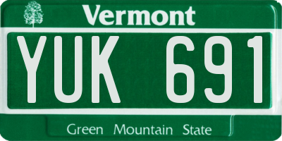 VT license plate YUK691