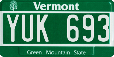 VT license plate YUK693