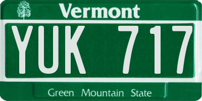 VT license plate YUK717