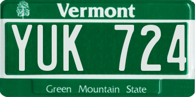 VT license plate YUK724