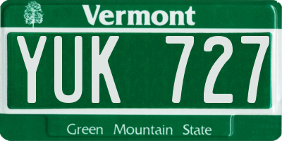 VT license plate YUK727