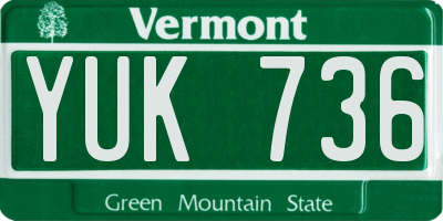 VT license plate YUK736