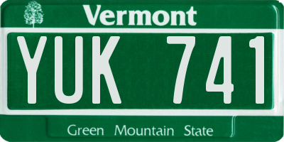 VT license plate YUK741