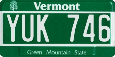 VT license plate YUK746