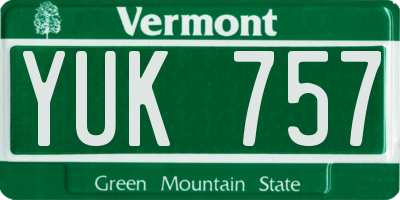 VT license plate YUK757