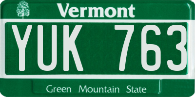 VT license plate YUK763