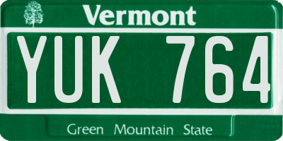 VT license plate YUK764