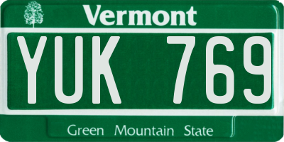 VT license plate YUK769