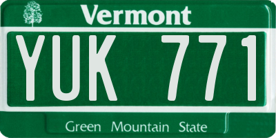 VT license plate YUK771