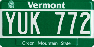 VT license plate YUK772