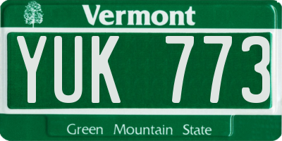 VT license plate YUK773