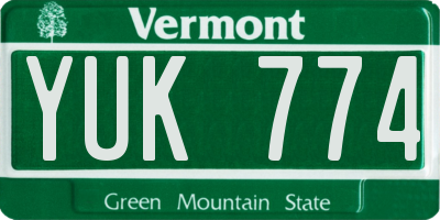 VT license plate YUK774
