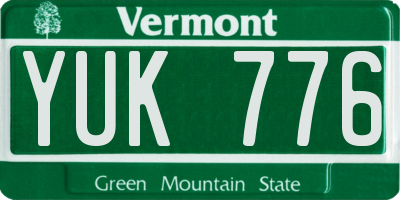 VT license plate YUK776