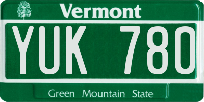 VT license plate YUK780