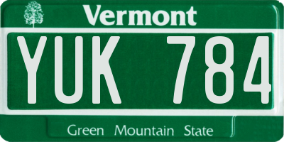 VT license plate YUK784