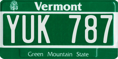 VT license plate YUK787